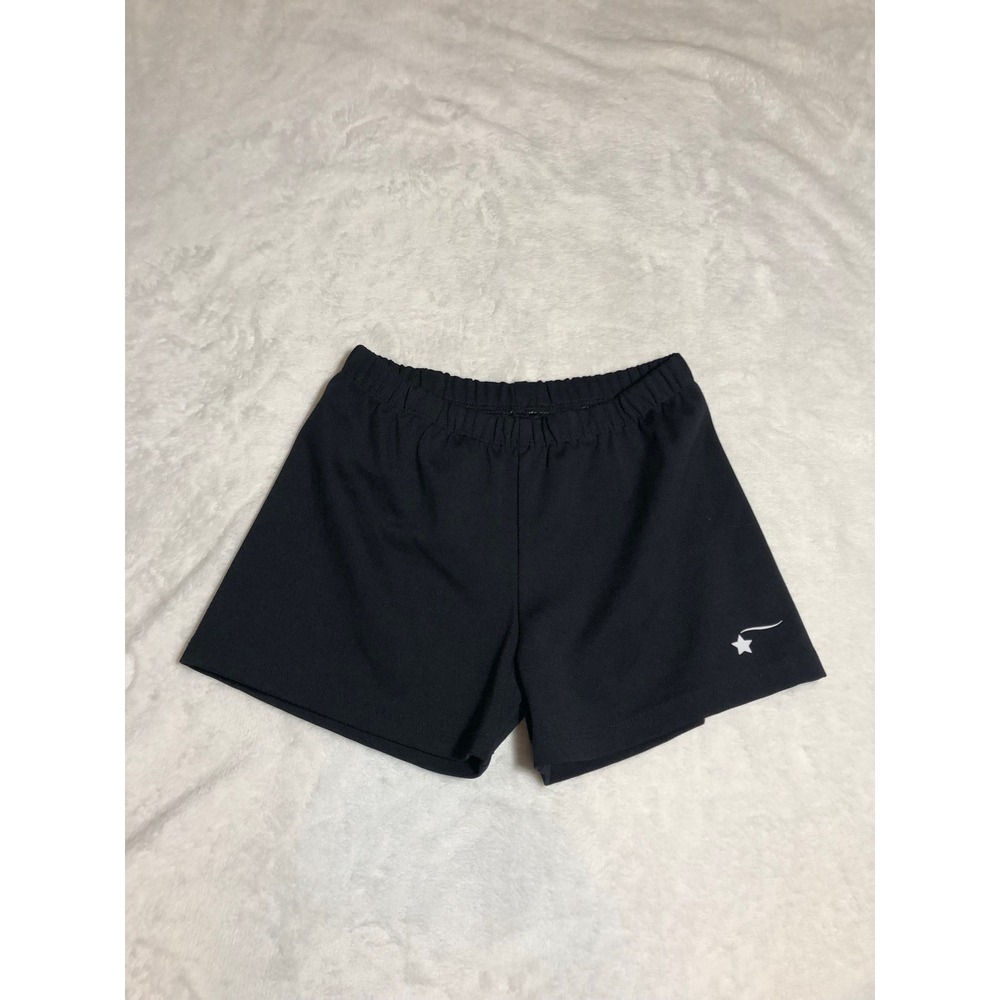 5/$25 Destira Gymnastics Shorts Kids Size M Black Star Graphic Athletic Spandex